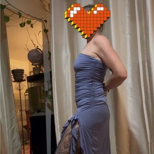 Chic Strapless Lavender Dress